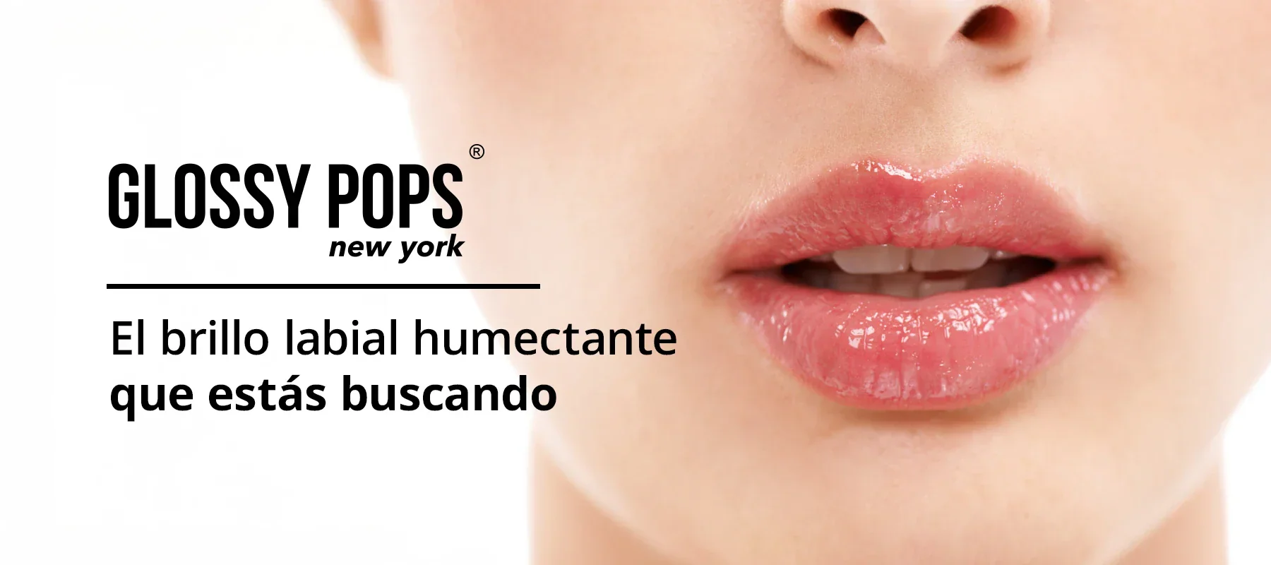 Labios humectados de una mujer que utilizó Glossy Pops. 